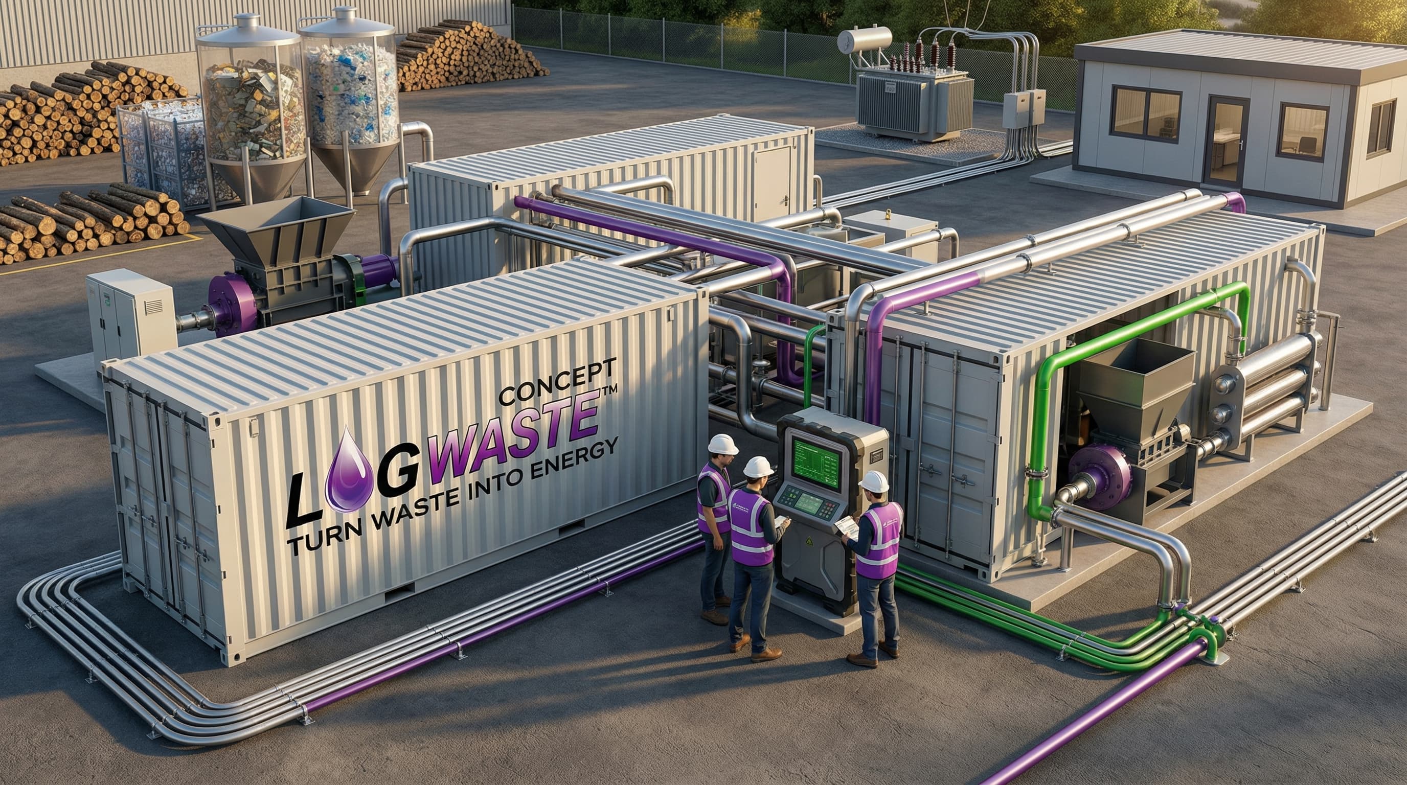 LOGWASTE — Container-based gasification and waste-to-energy system